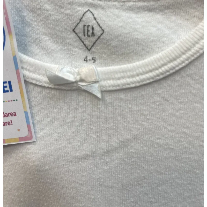 Tricou Bumbac TEX Alb pentru Fete 104