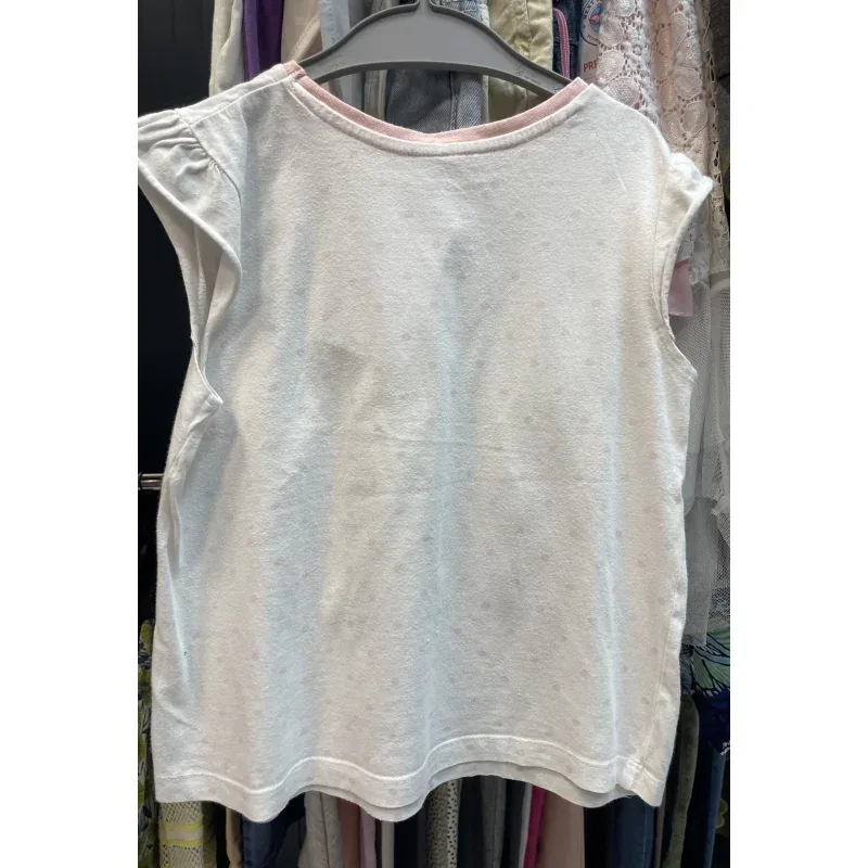Tricou Bumbac Fără brand Alb roz Cu imprimeu pentru Fete 110