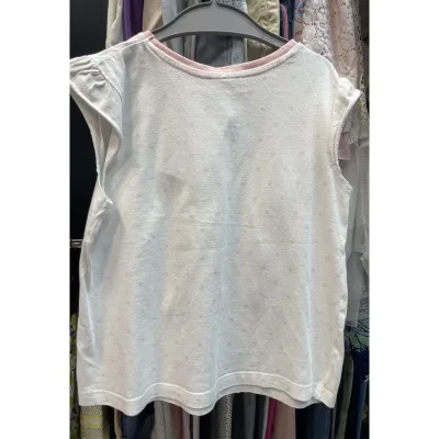 Tricou Bumbac Fără brand Alb roz Cu imprimeu pentru Fete 110 foto 2