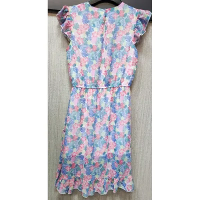 Rochie Amestec materiale Y.F.K. Multicolor Cu imprimeu pentru Fete 158 foto 2