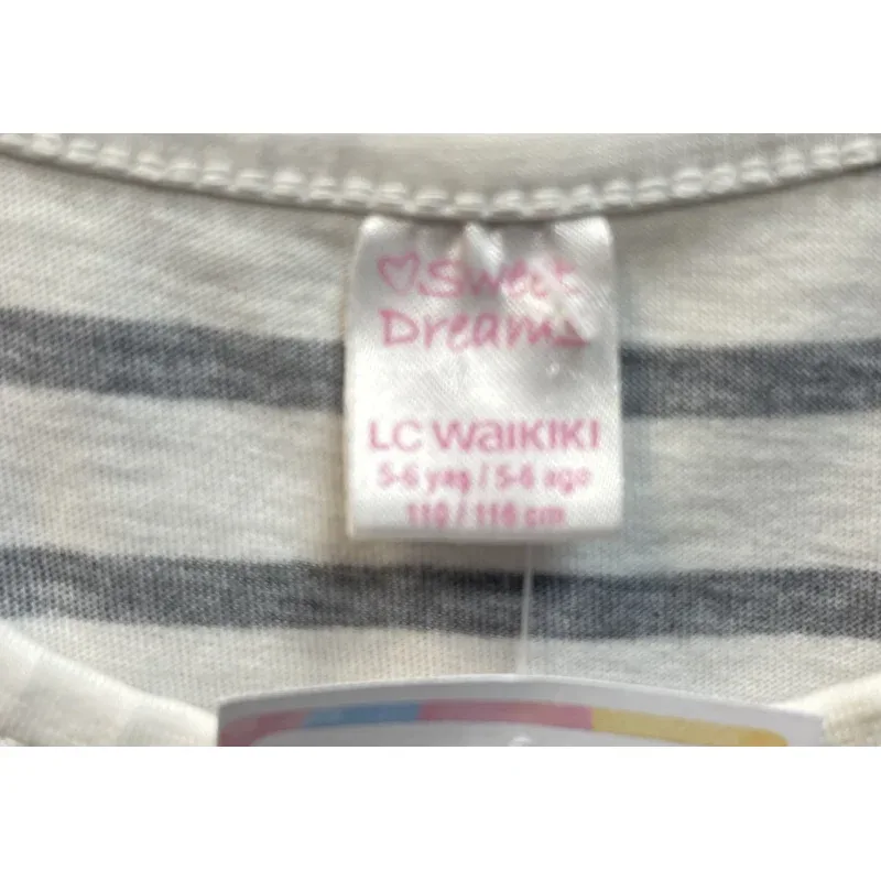 Tricou Bumbac LC Waikiki Alb negru Cu imprimeu pentru Fete 110