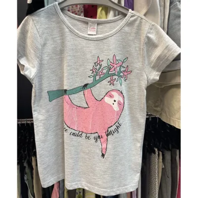 Tricou Bumbac LC Waikiki Gri Cu imprimeu pentru Fete 110