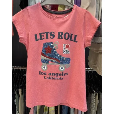 Tricou Bumbac TEX Roz Cu imprimeu pentru Fete 110
