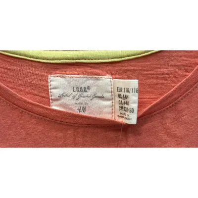 Tricou Bumbac H&M L.O.G.G. Portocaliu Cu imprimeu pentru Fete 110 foto 3