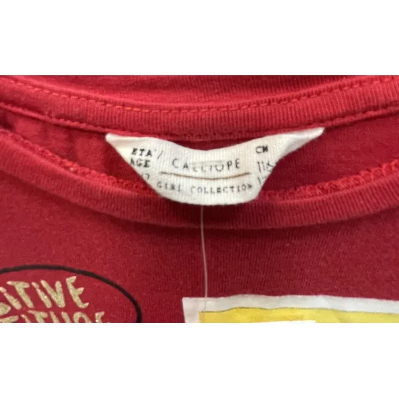 Tricou Bumbac Calliope Rosu Cu imprimeu pentru Fete 110