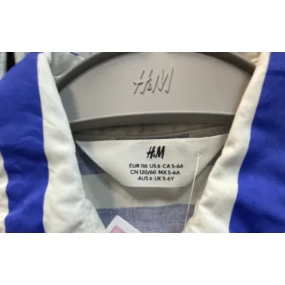 Cămăși Bumbac H&M Alb albastru Cu imprimeu pentru Baieti 116 foto 3
