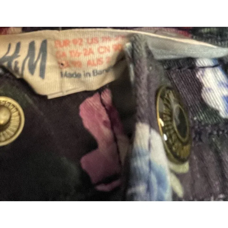 Blugi Denim H&M Negru Multicolor Cu imprimeu pentru Fete 92