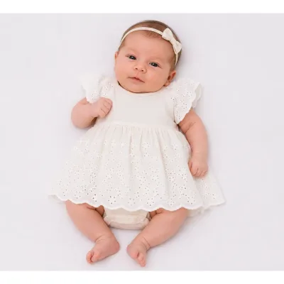 Rochie Bumbac H&M crem pentru Bebe 56