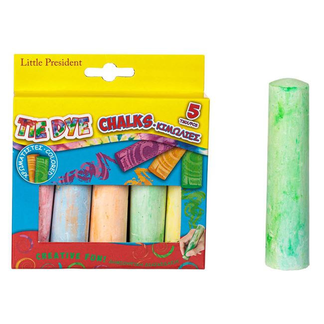 Creta Colorata Groasa Tie Dye 11cm Little President - 5buc