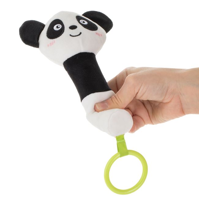 Jucarie Zornaitoare de Plus Panda si Inel de Dentitie 17cm foto 2