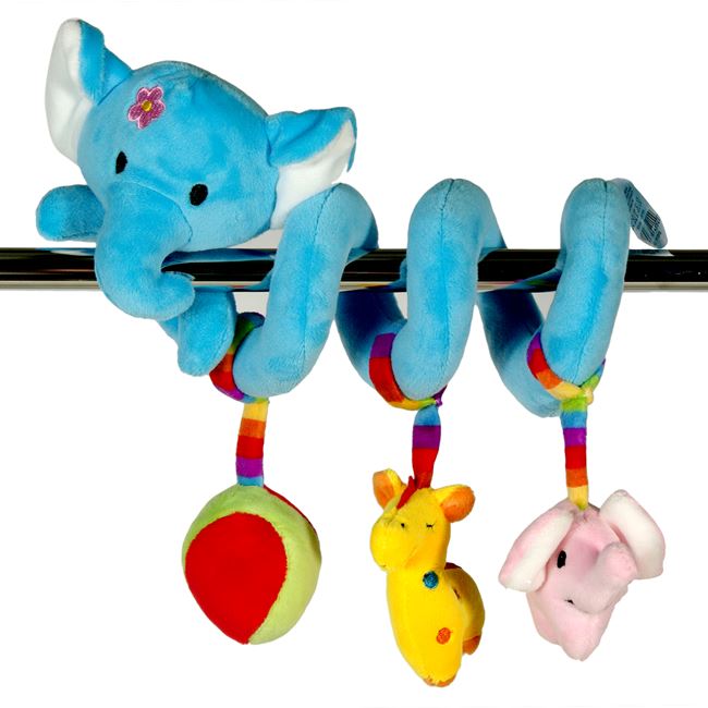 Spirala Elefant Bleu cu Jucarii pentru Patut 20cm
