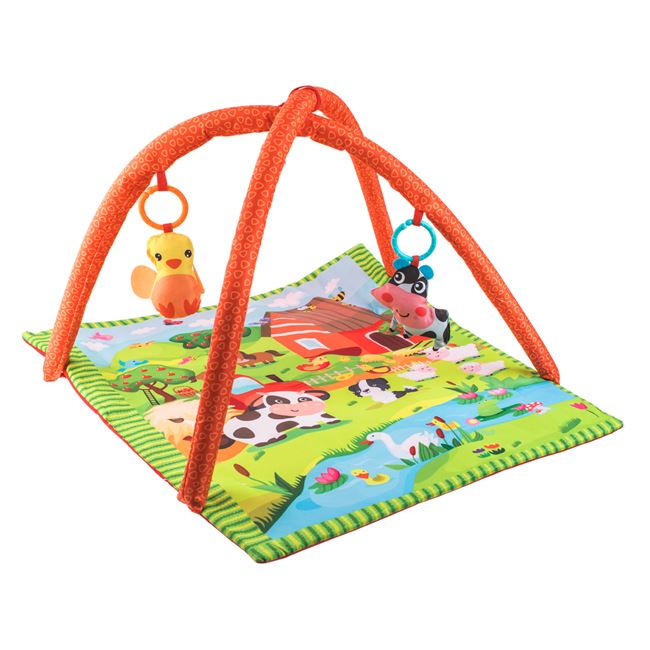 Saltea cu Activitati si Jucarii Detasabile Model Ferma pentru Bebelusi 60x76cm