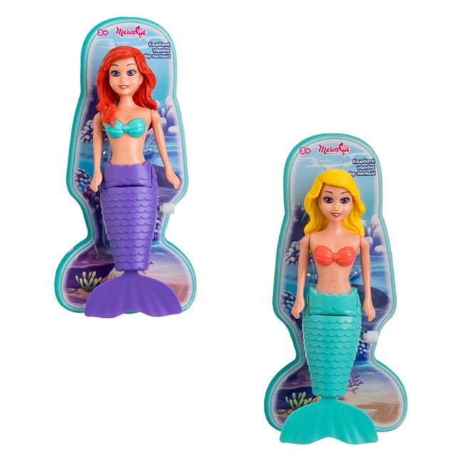 Jucarie de Baie Sirena cu Cheie Mov Verde 19cm
