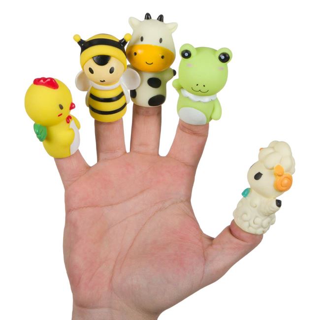 Jucarie Finger Puppet Animale Ferma - 5buc