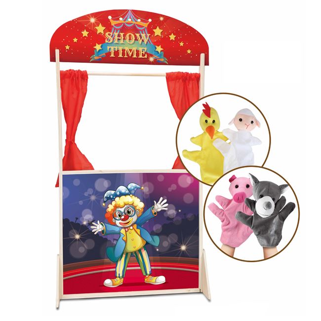 Set Teatru de Papusi cu 4 Figurine 57x20x104cm foto 2