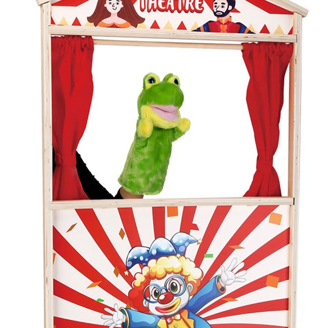 Figurina din Plus Broscuta Verde pentru Teatru de Papusi 28cm foto 2