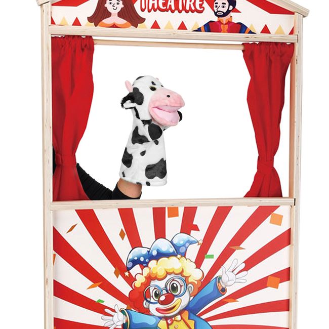 Figurina din Plus Vacuta Alba pentru Teatru de Papusi 28cm foto 2