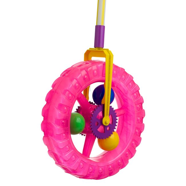 Roata de Impins din Plastic Fucsia cu Maner Ø24x74cm foto 2