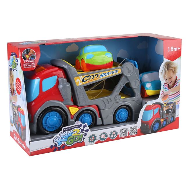 Jucarie Prescolara Camion cu 2 Masini Efecte Sonore & Lumini foto 2