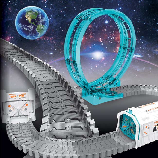 Pista de Curse Spatiala cu Astronaut Camion & Lumina - 109 piese foto 2