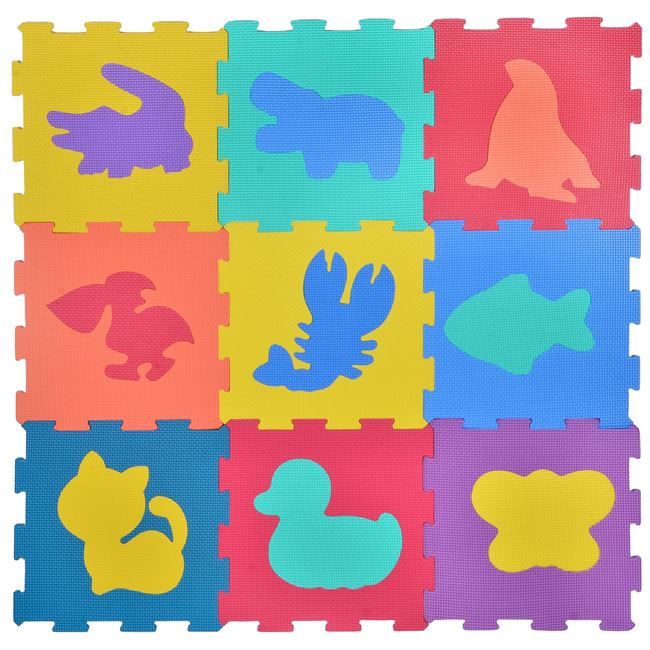 Covor Puzzle Animale pentru Copii 31.5x31.5cm (9 bucati)