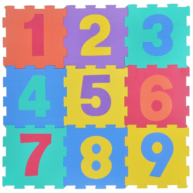 ​Covor Puzzle Cifre pentru Copii 31.5x31.5cm (9 bucati)