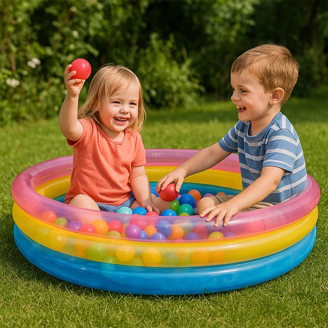 Spatiu de Joaca Gonflabil Piscina Colorata cu 60 de Bile Ø86x25cm foto 2