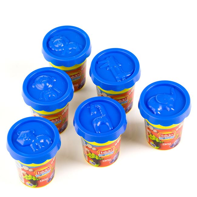 Bildo DOH Plastilina Bleu in Pahar cu Capac Forma cu Model Animal 130g foto 2