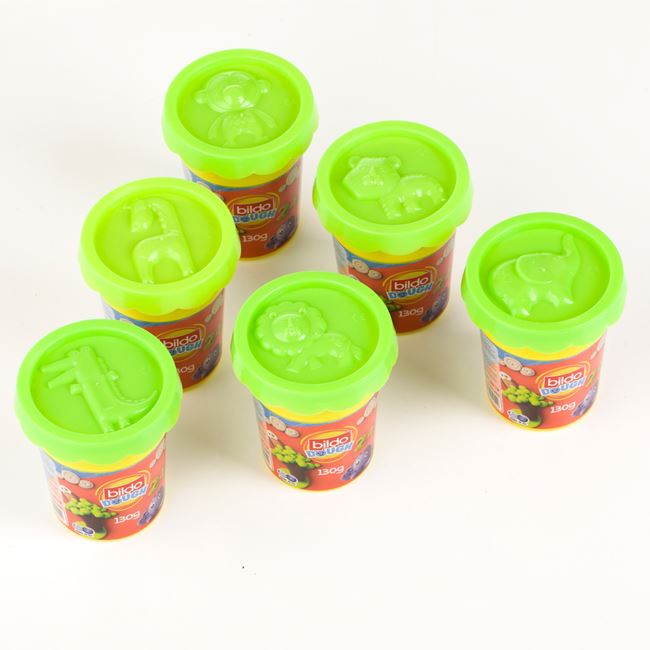 Bildo DOH Plastilina Verde in Pahar cu Capac Forma Model Animal 130g foto 2