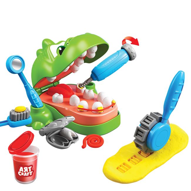 DOH Set Plastilina Stomatolog Dinozauri cu Dough & Accesorii - 6buc foto 2