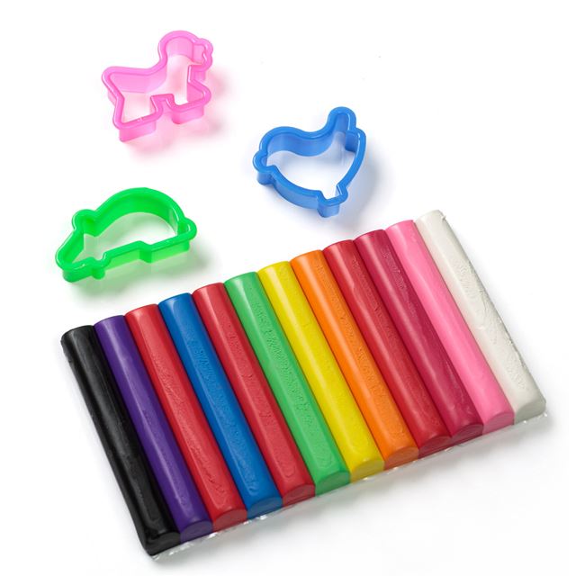 Set Plastilina 12 Culori Diferite & Forme - 15 piese foto 2