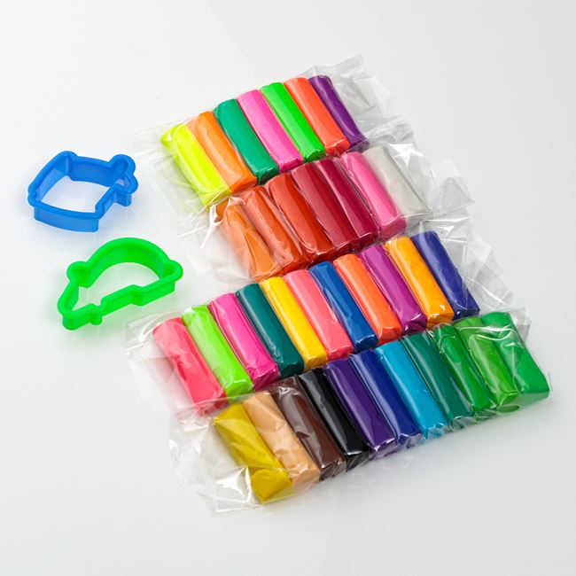 Galeata cu Plastilina 36 de Culori Diferite Neon & Forme - 38 piese foto 2