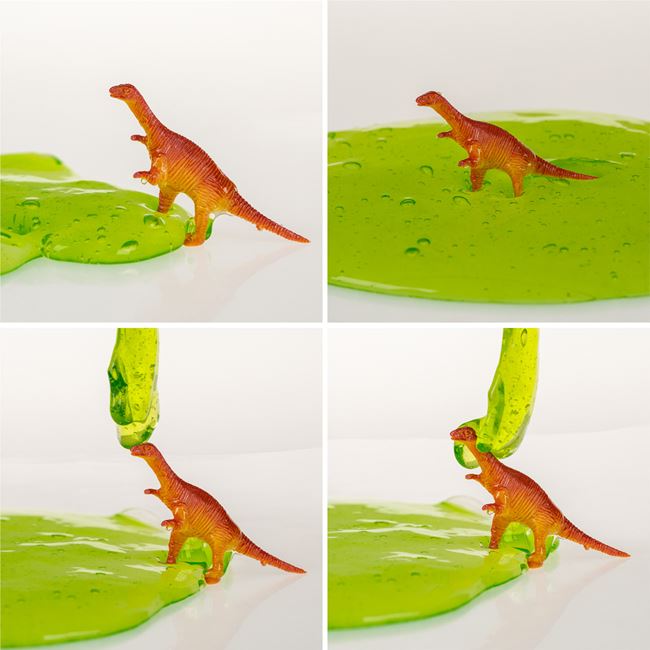 Jucarie Gelatina Slime Crystal Verde cu Dinozaur 250g foto 2